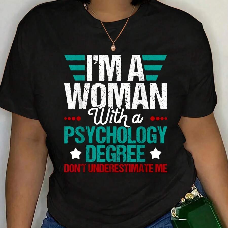 Cotton I'm A Woman With A gy Degree - ch gist T-Shirt - Negro - Ver 1