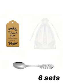 Customize 6 Sets Of Rose Tea Spoon Gift Sets, Including Cards, Spoons, And Gauze Bags, Hotel Wedding Desktop Gifts, Suitable For Restaurants, Weddings, Birthdays, And Graduation Parties - Multicolor - View 11