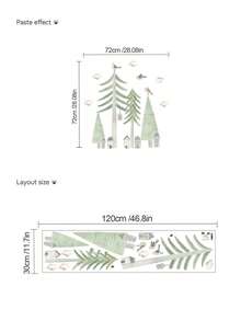 mama look 1pc, Multi-Size, Animal Forest, Wishing Bottle On Tree, Pine Tree, Brown Bear, Small Animals On Big Tree, Cute Little Deer, PVC Self-Adhesive Removable Wall Sticker, Suitable For Bedroom, Living Room, Study, Dining Room, Bathroom, Home Wall Decor, Room Decor, Etc. - Multiple Styles - View 8