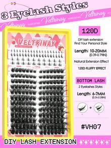VELTRINAY 226片 蓬鬆輕盈 120D 睫毛接種 上下睫毛 6-20mm 混長 個別睫毛 豐盈睫毛簇 仿貂毛美妝博主 DIY 假睫毛 - D - 查看 4