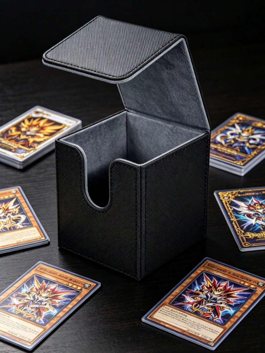 1 pieza Caja de almacenamiento de tarjetas apilable, soporte de tarjetas cuadrado portátil, organizador de tarjetas de intercambio con inserción vertical, diseño apilable, plástico duradero, gran capacidad, a prueba de polvo, juegos de mesa, colección de tarjetas, hogar, viaje - Multicolor - Ver 1