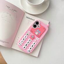 SANRIO [三麗鷗品牌]1個可愛時尚凱蒂貓復古手機殼，粉色My Melody、紫色Kuromi、青色醜魚，多款可選，粉色蝴蝶結三麗鷗手機殼，矽膠防水防震防摔材質，KT可愛時尚適用於Apple 17系列 11/12/12pro, 13/14/15, 13pro/14pro/15pro, 防摔 12pro Max/13pro Max/14pro Max/15pro Max, 16, 16pro, 16pro Max, 17, 17pro, 17pro Max 手機殼保護套 - 粉色 - 查看 1
