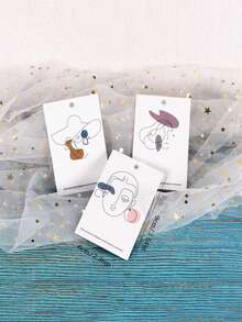 30 piezas Tarjetas de almacenamiento para aretes y collares, cartón de exhibición de joyería - Multicolor - Ver 5