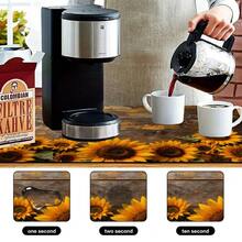 1pc Dish Drying Mat, Coffee Machine Mat, Vintage Distressed Wood Board Sunflower Print Polyester Fiber Drain Mat, Highly Absorbent, Durable, Suitable For Dining Table, Cafe And Other Scenes, Multi-Purpose Drainage Mat, Home Gift, Tabletop Decor - XYLSD-474 - View 10