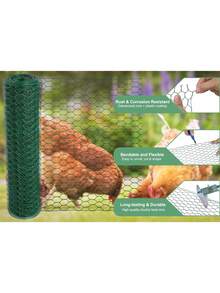 1 Roll Chicken Wire, 4/11.8 Inch Green Mesh, 0.6 Inch Hexagonal Galvanized PVC Coated Wire Fence, Suitable For Crafts, Poultry, Garden - Chicken Shredded Net - View 9
