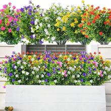 5PCS UV Protection Artificial Flowers - Indoor And Outdoor Decorative Artificial Flower Bushes, Five Colors, Suitable For Home, Garden, Wedding And Farmhouse Decoration - Color Mixing - View 1
