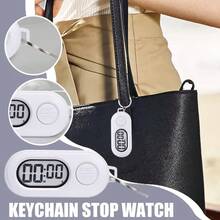 Kitchen Sports Countdown Timer Keychain, Digital Pocket Timer For Decoration, Training Aid Tool, Sports Timer Pendant. - Black - View 3