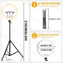 Aro De Luz Led Profesional 18 Pulgadas(45cm) Con 2.2m Tripie - A - Ver 2