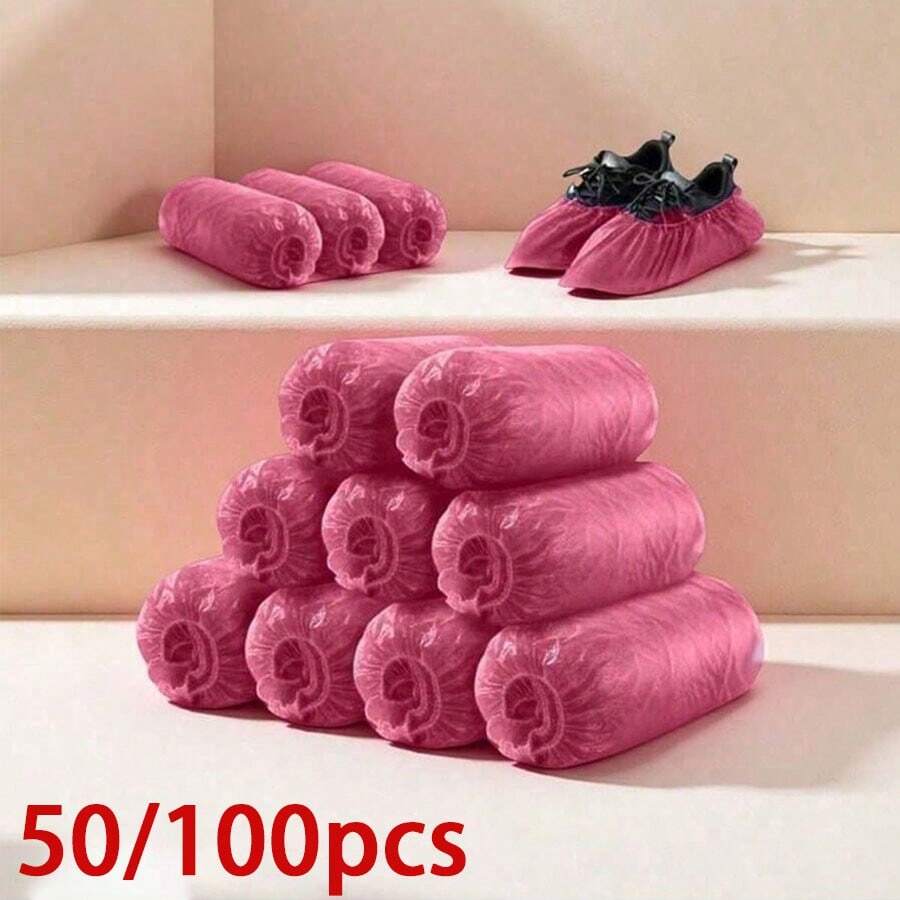 50/100 Peças Capa Descartável para Sapatos 13.8*7 Polegadas Filme de PE para Cobertura dos Pés para Manter o Chão Limpo, Impermeável, Antiderrapante, para Organização e Armazenamento, para Uso Doméstico, Escritório, Escola, Acessórios para Sapatos e Botas - Multicolorido - Visão 1
