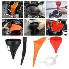 3-Piece Plastic Funnel Set For Cars, Large Diameter Tool For Refueling And Oil Changing In Car Repairs, Accessories For Fuel Replacement In Car Engines. - A - View 1