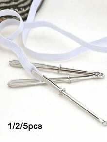 1/2/5pcs Elastic Threader, Elastic Band Threader/Puller, Clip-On Threader, Rope Threader, Sewing Tool, (Sewing DIY Tool, Waistband Threading Needle) - Multicolor - View 2