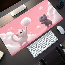 1PC Large Gaming Mouse Pad - Adorable Cloud & Cat Design, Non-Slip & Washable Rubber Base, Extended Desk Mat (Designed For Gamers) - Stylish Accessory For Work & Study, Durable Computer Decor, Ideal Gift Choice. - Mouse Pad - View 2