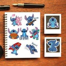 Disney 100pcs/Roll Cartoon Stitch Asymmetrical Waterproof Stickers, Suitable For Laptop Phone Case Decoration, Price Tags, Stationery, Scrapbooking And Highlighter Marking - Stitch Stickers - View 9