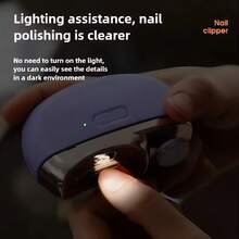 Electric Automatic Nail Clipper With Light, Portable Polishing And Trimming Tool, Easy And Fast Nail Trimming, Dual-Use For Grinding And Cutting - 白色 - 查看 3