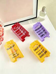 1pc Personalized Funny Warning Sign Claw Clip, Versatile Daily Hair Accessory For Half-Up Ponytail And Bun, Hair Claw Beach Vacay Hair Clips - Multicolor - View 4