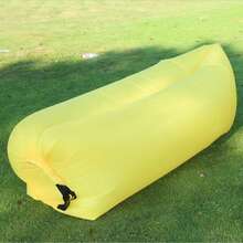 No-Inflation Quick-Inflate Slouchy Air Sofa, Floating Waterproof Foldable Lounge Chair, Suitable For Beach, Camping, Park, Lawn And Water Scenes - Yellow - View 5