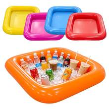 1pc New Large Capacity Inflatable Rectangular Ice Bucket, Party Inflatable PVC Outdoor Leisure Beverage Ice Bin, Holiday Atmosphere Decoration Gift - Multicolor - View 2