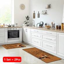 1 pieza, Decoración del hogar, Estampado con eslogan divertido de vaca, Alfombra de cocina de lino, Tapete de cocina, Tapete de piso, Tapete de baño, Tapete de puerta, Impresión 3D rectangular, Adecuado para sala de estar, dormitorio, pasillo, baño, lavandería - Alfombra de poliéster, Adecuado para decoración del hogar interior y exterior - Multicolor - Ver 15
