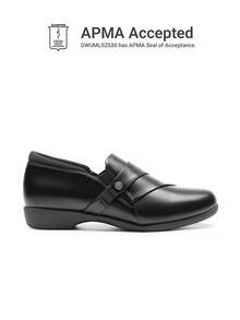 Women Loafers Slip On Flats With Arch Support 0.98-Inch Heel Comfortable Business Casual Work Office Loafers Shoes - 黑色 - 查看 1