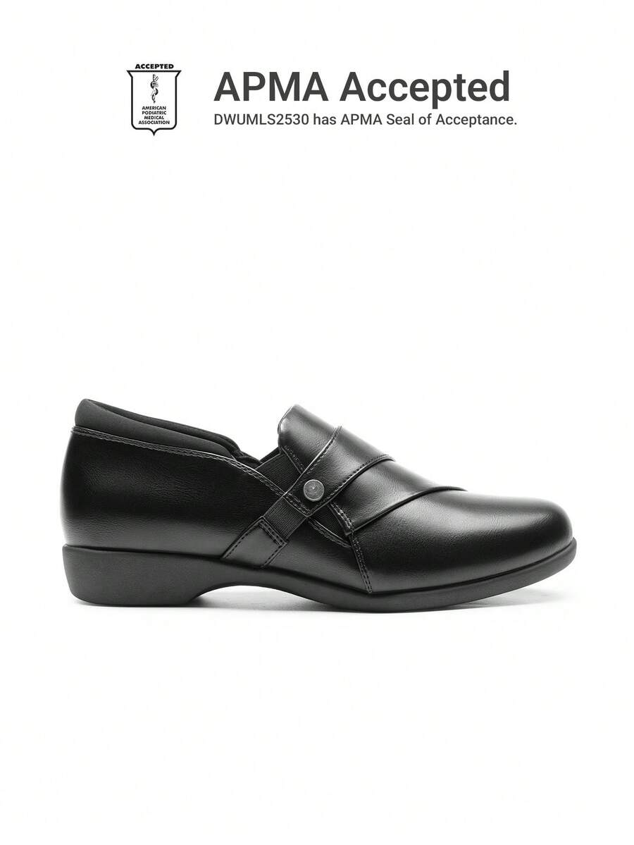 Women Loafers Slip On Flats With Arch Support 0.98-Inch Heel Comfortable Business Casual Work Office Loafers Shoes - Black - View 1