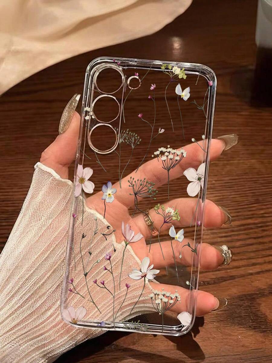 1個時尚高級小花創意軟手機殼保護套，適用於華為、榮耀、Galaxy A04e/12/A13/A14/A34/A50/A52/A53/A54/S21/S22/S23/S24/S25/S25Ultra/S25FE/S26/S26 PLUS/S26 ULTRA/S26 EDGE/ 6A/7A/8A/ 12T/13T/15T/15 TPRO，[國際版，非本地版] - 無色 - 查看 1