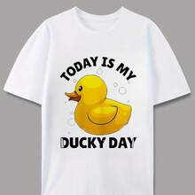 Camiseta Casual de Estilo Divertido para Hombre con Diseño Gráfico 'Hoy Es Mi Día del Pato', Ropa de Verano y Primavera, Regalo Perfecto para Amantes de los Patos y Fanáticos del Humor - negro - Ver 2