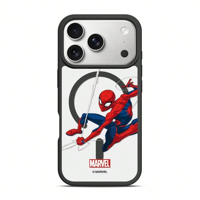 Miniso Marvel Spider-Man MagSafe 磁吸充電保護殼,相容 iPhone 17/17 Pro Max/16/17 Pro/15/14/16 Plus/17 Air/13/15 Pro/12/15 Plus,防摔保護、時尚設計,適合學生,相容 Apple 裝置 - 黑色 - 查看 1