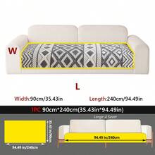 1 pieza Funda de sofá de estilo bohemio cómoda de lana de cordero, cojín de sofá antideslizante y lavable a máquina, protector de muebles con textura 3D, adecuado para uso doméstico - Multicolor - Ver 27