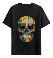 Muscle Freaks Skull Lottery Style T-Shirt - Black - View 1