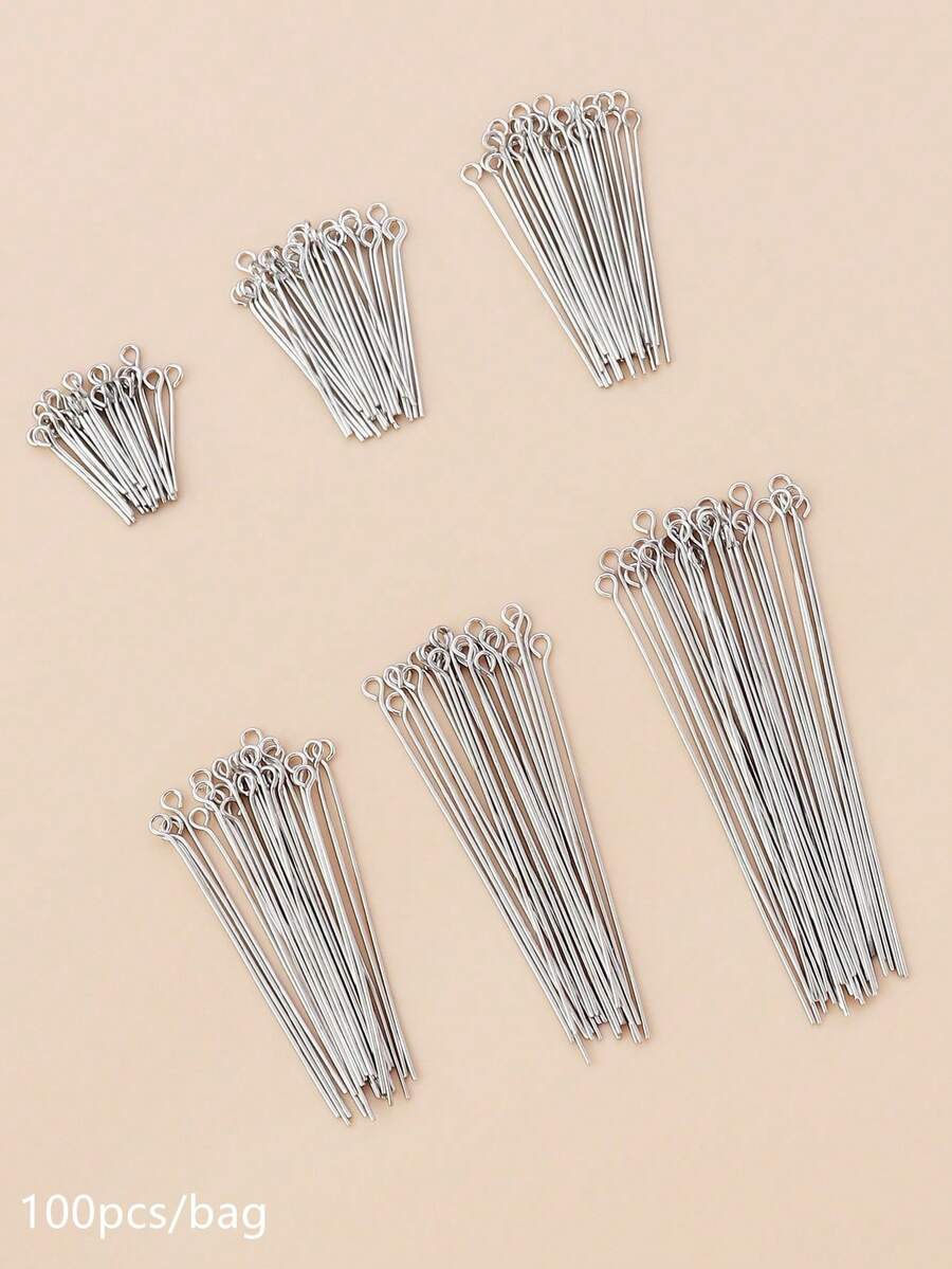 100pcs Jewelry Making Accessories Earring Findings Earring Hooks - Silver - View 1