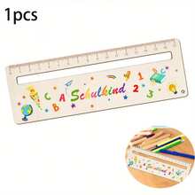 2D Flat Printing 1/2pcs Back To School Reading Ruler, Colorful Carved Back To School Reading Aid Bookmark, Back To School Wooden Bookmark, Unisex, Back To School Gift Creative - 1pcs - View 2