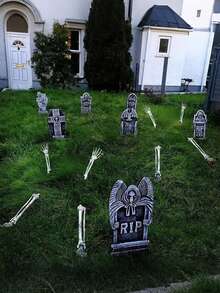 2/1pc Halloween Ground Stake Skeleton Bone, Halloween Decoration, Realistic Hand Bone Skeleton, Halloween Yard Ground Stake, Ghost Hand Bone Halloween Costume Prop, Realistic Skeleton Arm Decoration Stake, Halloween Lawn Stake, Garden Ground-Breaking Halloween Skeleton Decoration, Suitable For Haunted House, Halloween Party, Yard, Doorway And Other Outdoor Decorations - Skeleton - View 5