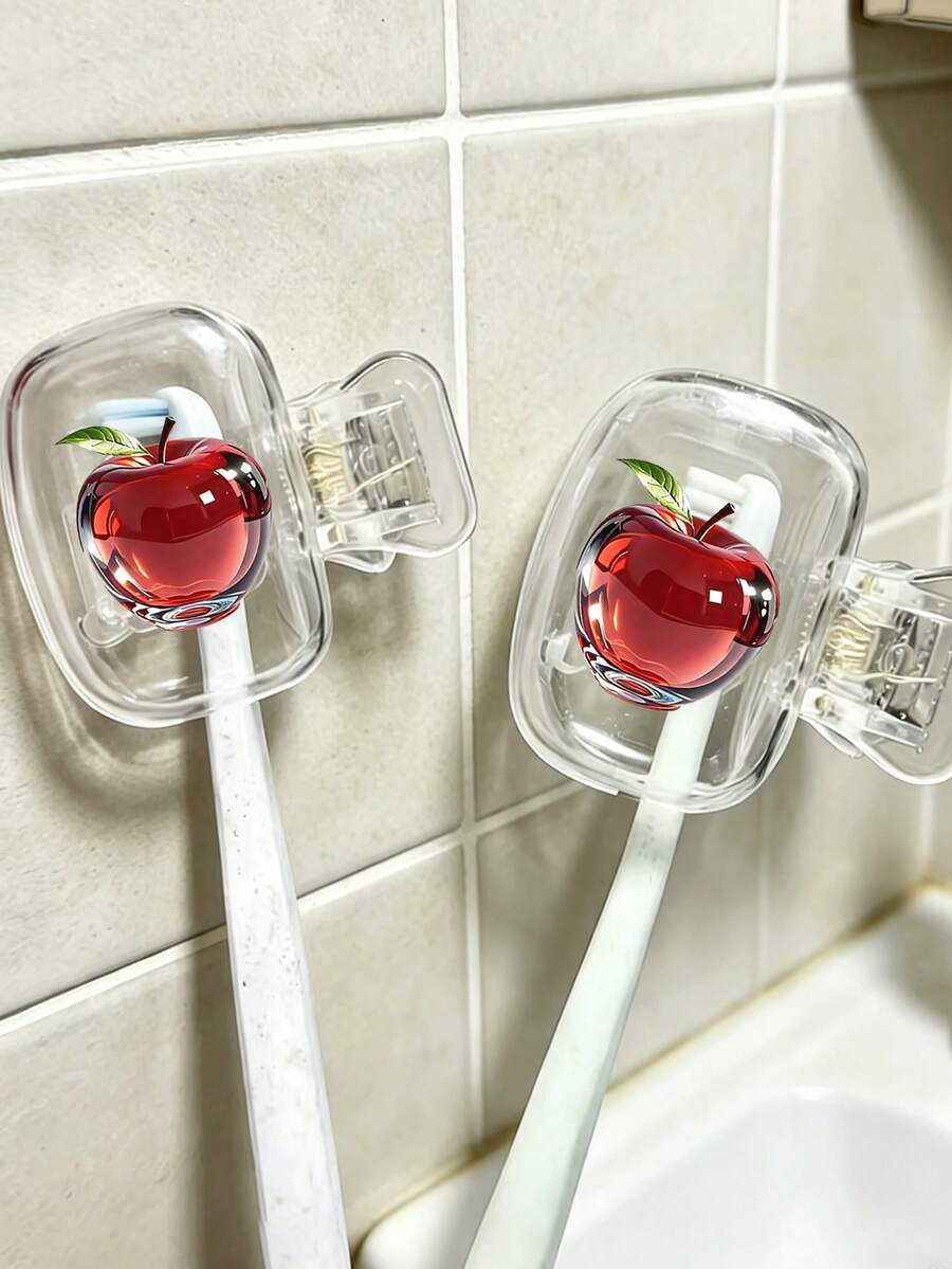Apple Pattern Portable Toothbrush Head Cover, Storage Box, Toothbrush Protective Sleeve Holder, Essential Bathroom Supplies For Home And Business Travel, Daily Use And Outdoor Travel, Mother's Day Gift, Easter Gift, Spring And Summer Essentials
