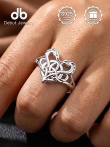 1 pieza Anillo de Plata de Ley 925 con Doble Dragón Guardián Celta, Anillo Trenzado con Nudo Celta Vintage, Unisex, Adecuado para Uso Diario, Anillo de Moda Personalizado, Regalo Perfecto para el Día de San Valentín, Día de la Madre, Festival de Música, Viene con Caja de Regalo - Dragones Gemelos Celtas - Ver 8