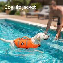 Dog Life Jacket, Lightweight Adjustable Buoyancy Vest With Rescue Handle, High Visibility Reflective Design, Suitable For Small And Medium Dogs Swimming And Boating - Orange - View 4
