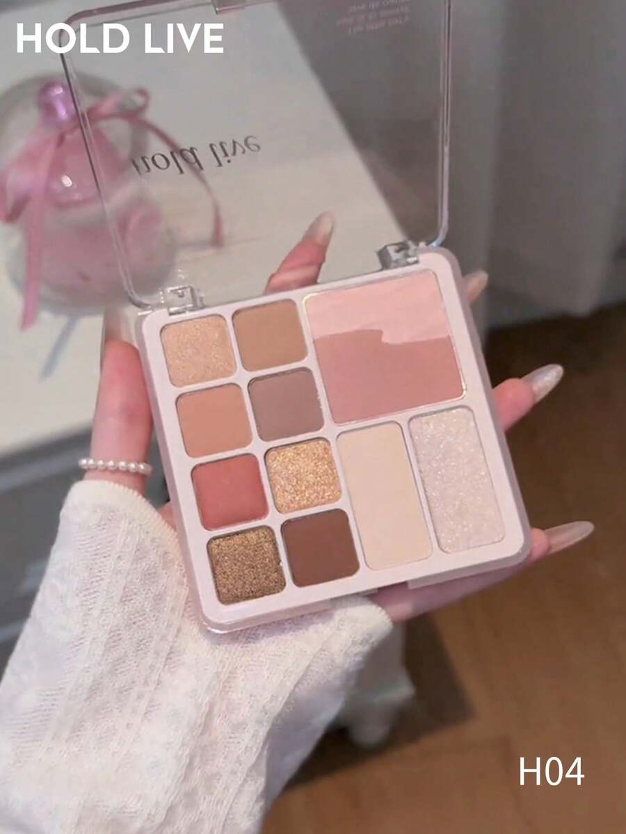 HOLD LIVE Soft Mist Dreamy Comprehensive Palette 12 Colors Eyeshadow Blush Vintage Mature Red-Brown Tone H04 - H04 - View 1