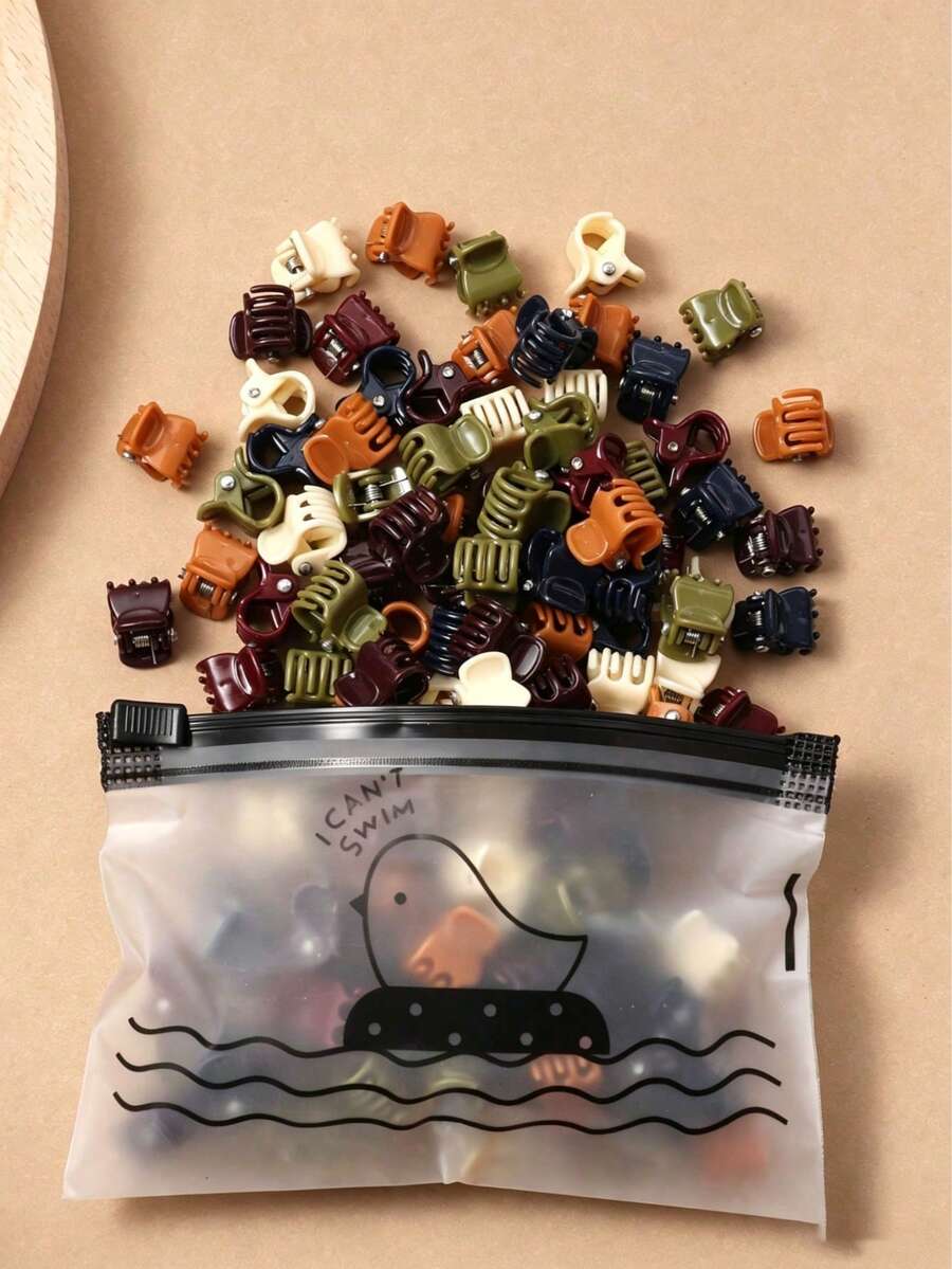 30个可爱花朵发夹，柔和色迷你爪夹，蝴蝶边发夹，随机颜色休闲发夹，发饰，发爪，学生用品，女士节日装扮发饰（随机颜色） - 彩色 - 查看 1