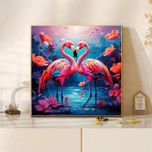 1pc DIY Flamingo Pattern 5D Diamond Painting Kit,[30*30cm/11.8*11.8in][40*40cm/15.7*15.7in]Suitable For Adult Beginners DIY Mosaic Diamond Art, Full Drill Handmade Enthusiasts Self-Design DIY Diamond Painting Applicable For Living Room, Bedroom, Office Wall Decoration Hanging Painting, Surprise Holiday Home Decor Gift For Family And Friends, Unframed - No Frame - View 2