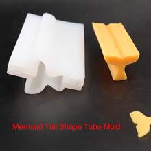 Mini 4.72inch Silicone Tube Soap Mold Handmade Silicone Soap Candle Tube Mold DIY Resin Craft Casting Molds, Embed Soap Making Supplies - Various Shapes (Angel, Skirt, Bird, Maple Leaf, Elephant, Mermaid Tail) - Soap Tube Mold - View 16