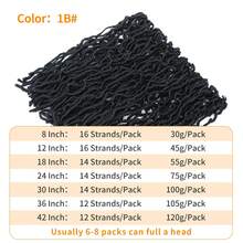 FULCRUM 8-36 Inch Faux Locs Crochet Hair 1/6 Packs New Soft Locs Crochet Braids Curly Hair Goddess Braids Synthetic Hair Extensions For Women & Girls - Black - View 15