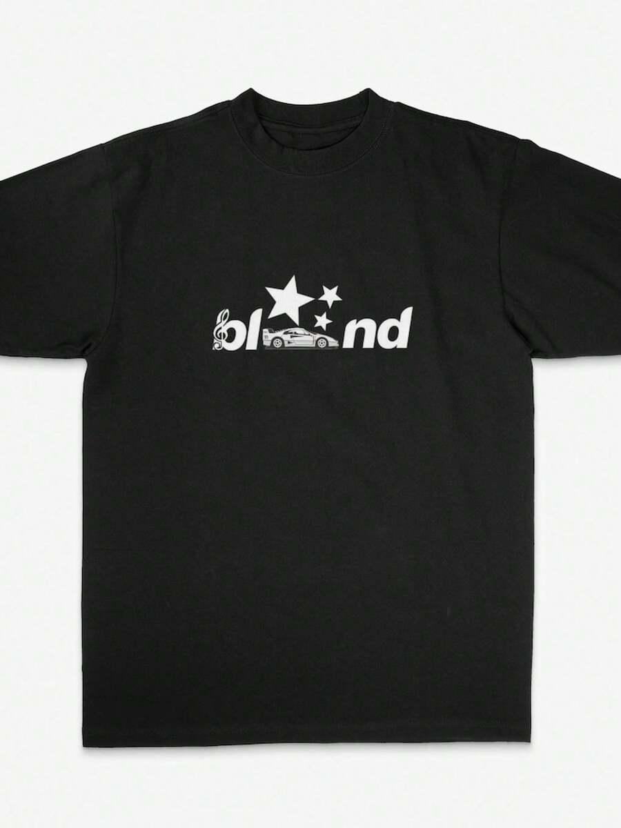 Unisex Cotton Graphic T-Shirt, Y2K Streetwear Summer Top, Relaxed Style, Great Gift For Father's Day. - Black - View 1
