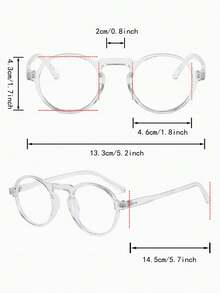1 Pair Men's Transparent Round PC Frame Retro Personalized Outfit Rivet Fashion Plain Lens Glasses - Clear - View 4