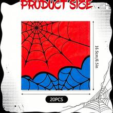 20/40/60Pcs Spider Wed Party Paper Napkins Disposable Red Blue Party Napkins For Spider Theme Birthday Party Decorations - Spider - View 8