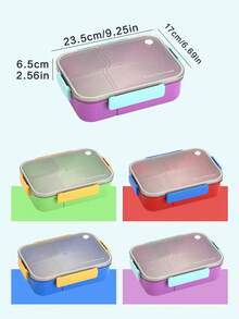 Compartment Bento Box With Utensils, Large Capacity Lunch Box, Sealed Leak-Proof Meal Container, Microwave Portable Lunch Box For Students And Office Workers - Multicolor - View 10