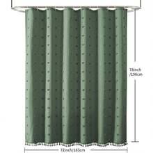 1 pieza Cortina de ducha con estampado de hortensia aterciopelada, cortina de ducha de baño de poliéster impermeable con diseño minimalista de recorte 3D para uso doméstico - Verde Oscuro - Ver 10