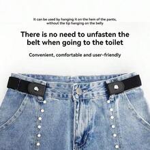 Ceinture élastique invisible, unisexe, amincissante et flatteuse - Conception confortable sans boucle, réglable et élastique, s'adapte parfaitement aux jeans et pantalons décontractés - Améliore vos courbes corporelles, ajustement invisible, unisexe, élastique confortable, taille unique - Multicolore - Voir 9