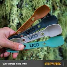 UCO Utility Spork 3-In-1 Combo Spoon-Fork-Knife Utensil - Green/Charcoal + Utensil - View 6