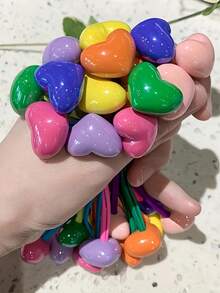 1/6/12Pcs Cute Colorful Hair Scrunchies Set, Including Vibrant Orange, Dreamy Purple, Fresh Green, Etc. Versatile Styles With Stars, Balls, Hearts - Multicolor - View 7
