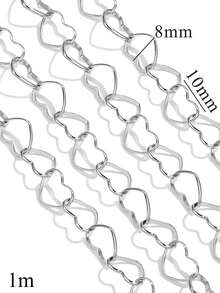 1m 304 Stainless Steel Hip-Hop Style Heart, Oval And Other Chain Necklace And Bracelet, DIY Jewelry Making, Suitable For Daily Wear - Chain - View 14
