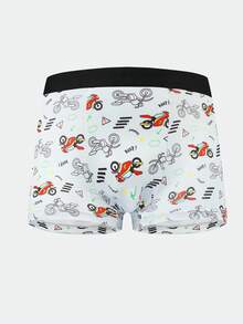 4pcs/Pack Boys' Cartoon Vehicle Printed Comfortable Soft Boxer Briefs - Multicolor - View 5